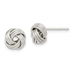 QE14671 Sterling Silver Polished Love Knot Earrings