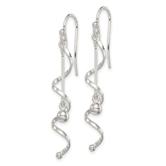 QE14792 Sterling Silver Polished Twisted Dangle Earrings