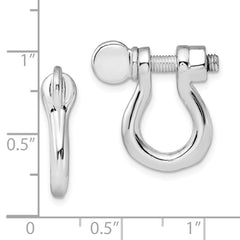 QE15468 De-Ani Sterling Silver Rhodium-Plated Polished Shackle Link Screw Single Earrings