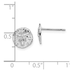 QE15480 De-Ani Sterling Silver Rhodium-Plated Polished Mini Sand Dollar Post Earrings