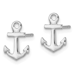 QE15482 De-Ani Sterling Silver Rhodium-plated Polished Mini Anchor Post Earrings