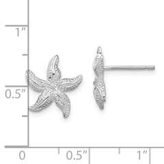 QE15486 De-Ani Sterling Silver Rhodium-Plated Polished Starfish Post Earrings