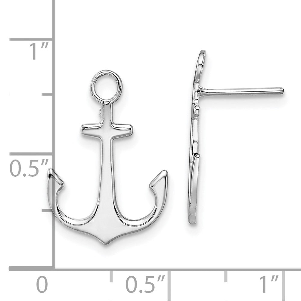 QE15494 De-Ani Sterling Silver Rhodium-Plated Polished Anchor Post Earrings