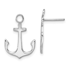 QE15494 De-Ani Sterling Silver Rhodium-Plated Polished Anchor Post Earrings