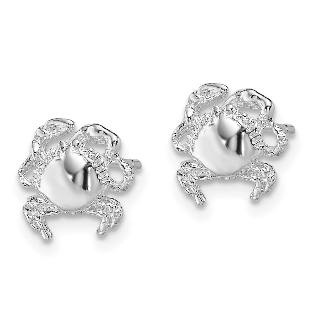 QE15496 De-Ani Sterling Silver Rhodium-Plated Polished Crab Post Earrings