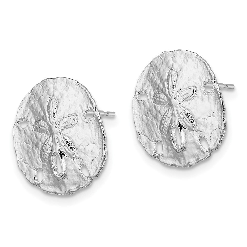 QE15507 De-Ani Sterling Silver Rhodium-Plated Polished Sand Dollar Post Earrings