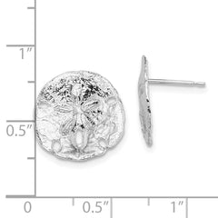 QE15507 De-Ani Sterling Silver Rhodium-Plated Polished Sand Dollar Post Earrings
