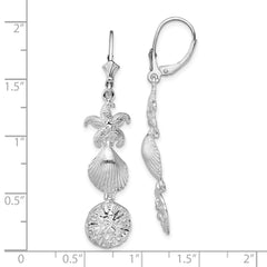 QE15563 De-Ani Sterling Silver Rhodium-Plated Polished Sea Life Leverback Earrings