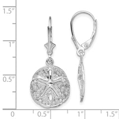 QE15579 De-Ani Sterling Silver Rhodium-Plated Sand Dollar Starfish Leverback Earrings