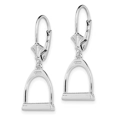 QE15595 De-Ani Sterling Silver Rhodium-plated Polished 3D Small Stirrup Leverback Earrings