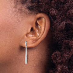 QE15724 Sterling Silver Rh-plated Polished Bar Dangle Post Earrings