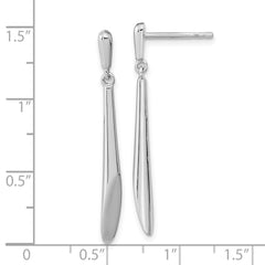 QE15724 Sterling Silver Rh-plated Polished Bar Dangle Post Earrings