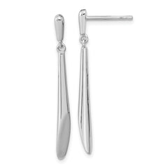 QE15724 Sterling Silver Rh-plated Polished Bar Dangle Post Earrings