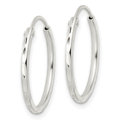 QE15809 Sterling Silver Polished D/C Endless Hoop Earrings
