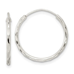 QE15809 Sterling Silver Polished D/C Endless Hoop Earrings