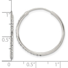 QE15812 Sterling Silver Crystal Endless Hoop Earrings