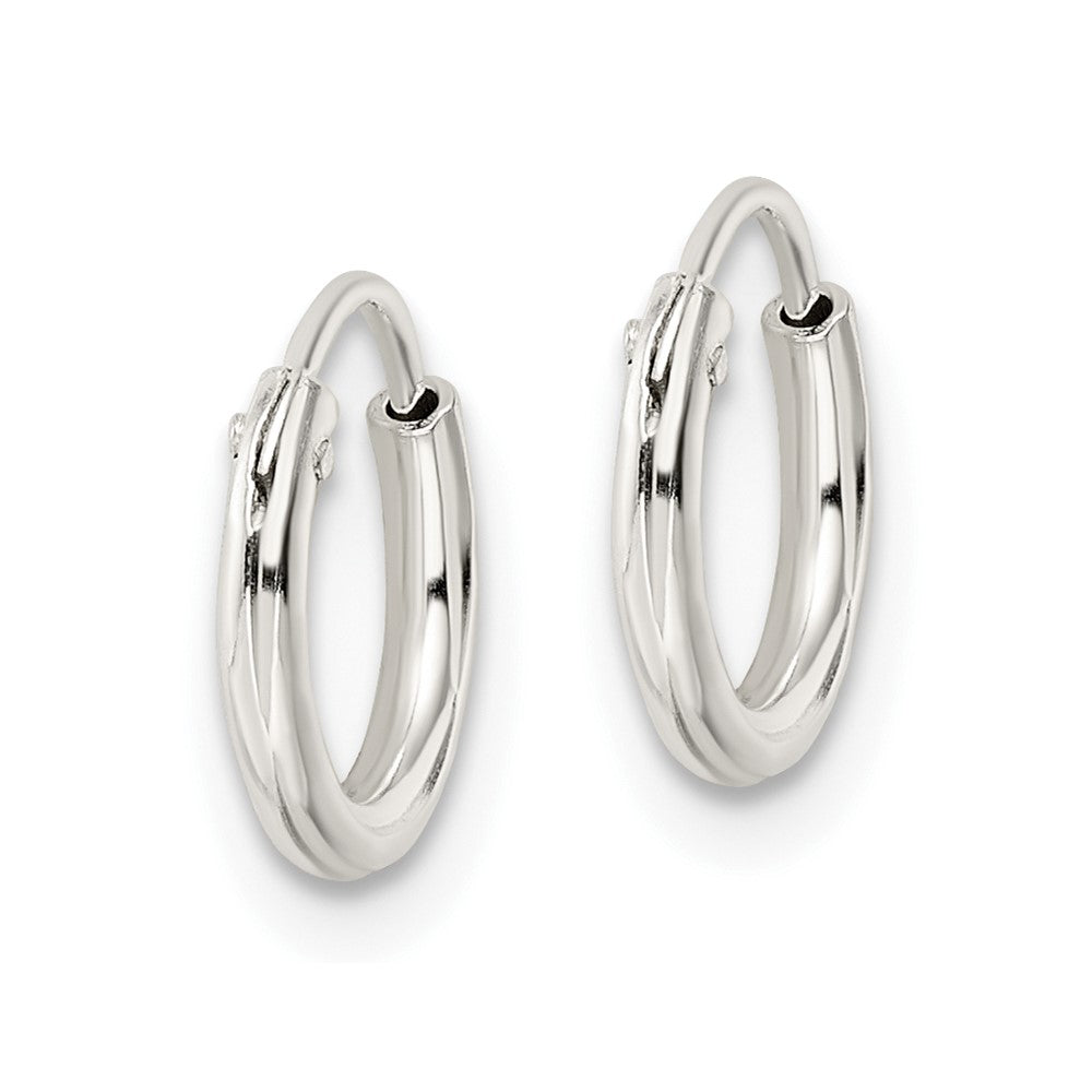 QE15813 Sterling Silver Polished 1.5x10mm Endless Tube Hoop Earrings
