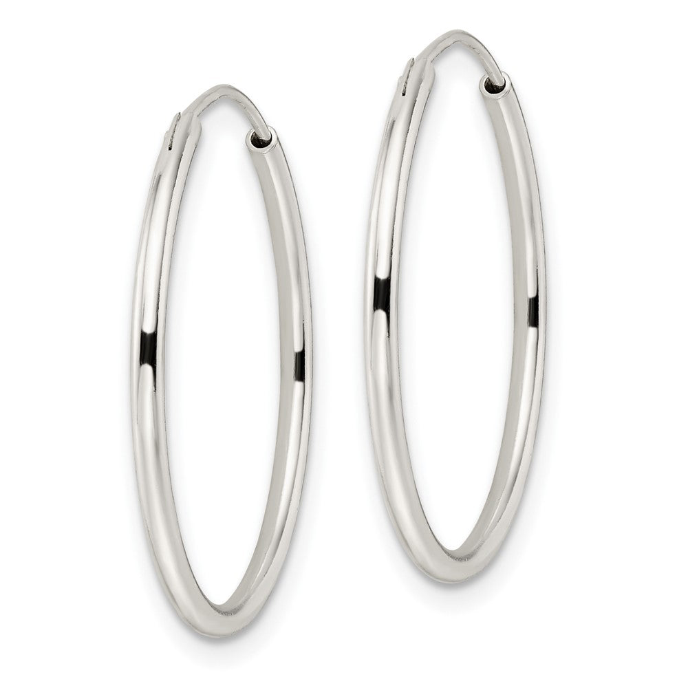 QE15818 Sterling Silver Polished Endless Hoop Earrings