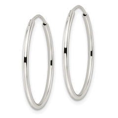 QE15818 Sterling Silver Polished Endless Hoop Earrings