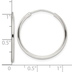 QE15818 Sterling Silver Polished Endless Hoop Earrings