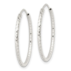 QE15819 Sterling Silver Polished D/C Endless Hoop Earrings