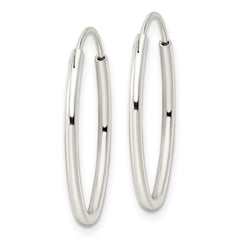 QE15820 Sterling Silver Polished Endless Oval Hoop Earrings