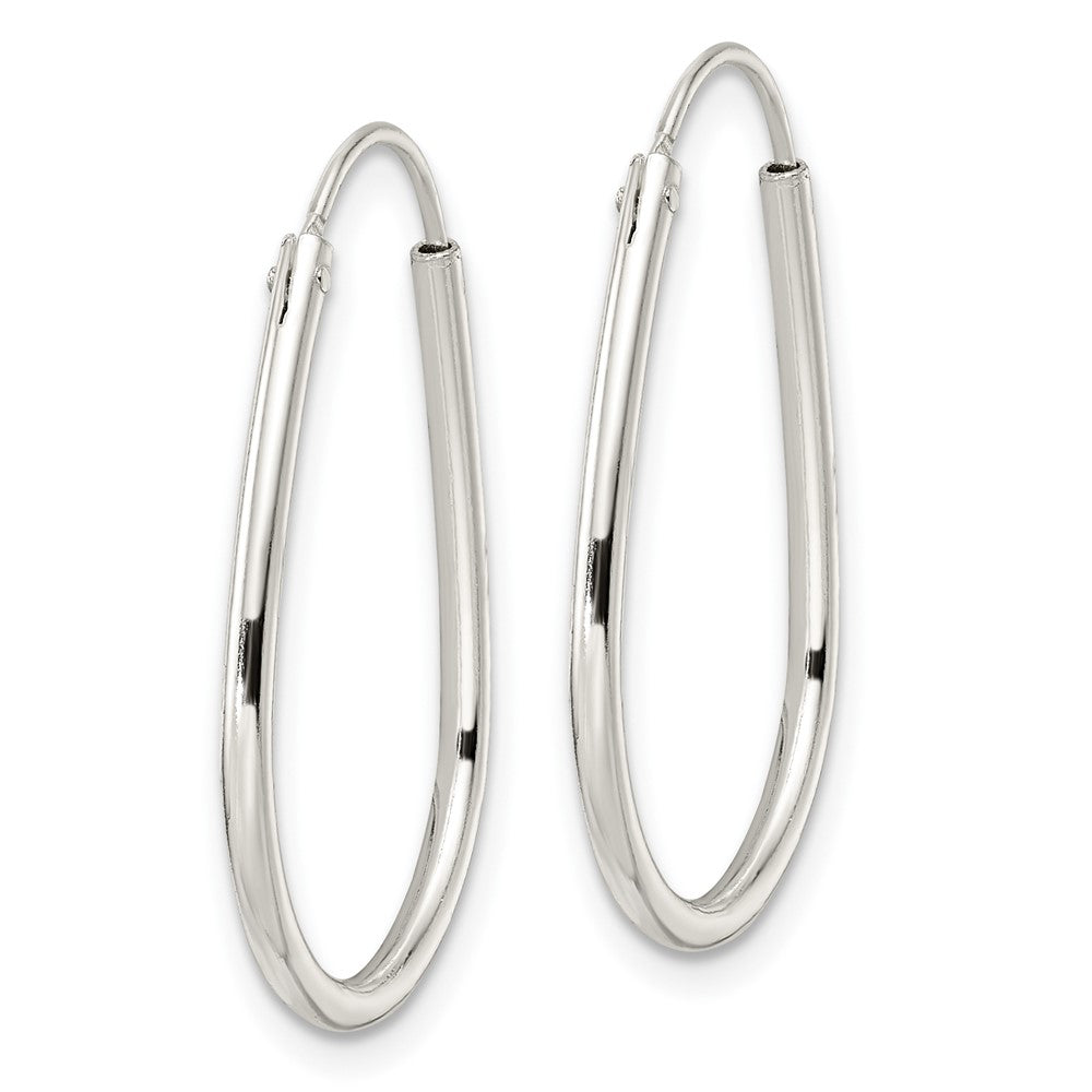 QE15822 Sterling Silver Polished Endless Teardrop Hoop Earrings