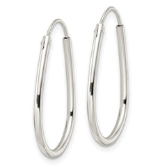 QE15822 Sterling Silver Polished Endless Teardrop Hoop Earrings