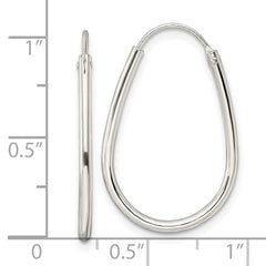 QE15822 Sterling Silver Polished Endless Teardrop Hoop Earrings