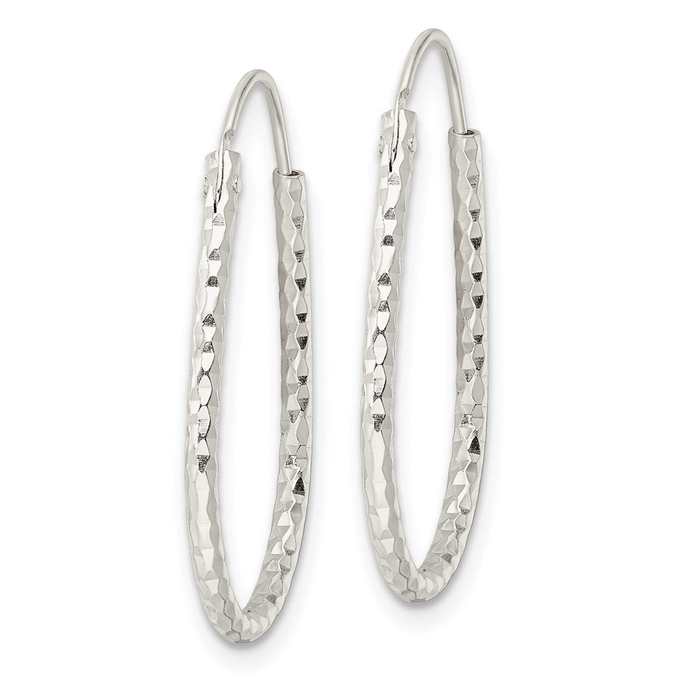 QE15823 Sterling Silver Polished D/C Endless Hoop Earrings