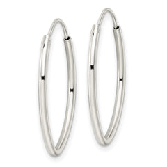 QE15824 Sterling Silver Polished Endless Oval Hoop Earrings