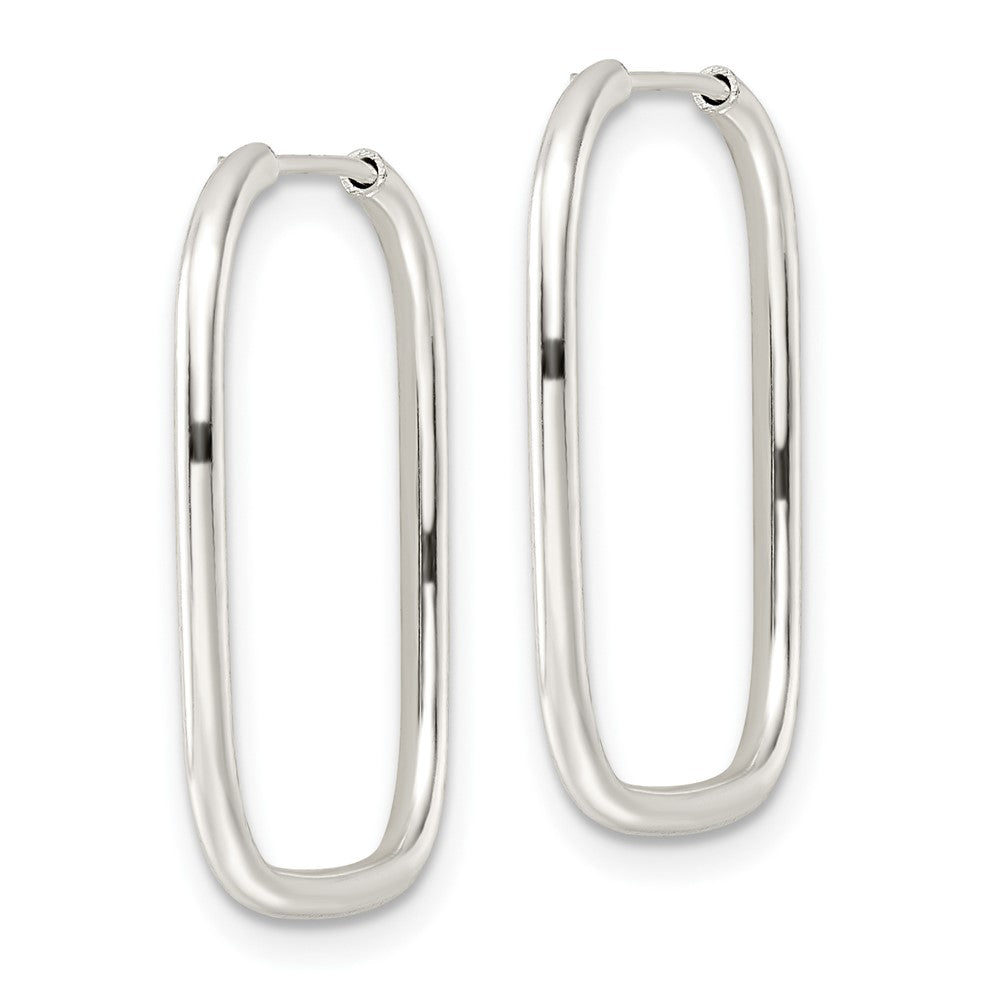 QE15828 Sterling Silver Polished 1.5mm Square Endless Tube Hoop Earrings