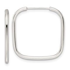 QE15828 Sterling Silver Polished 1.5mm Square Endless Tube Hoop Earrings