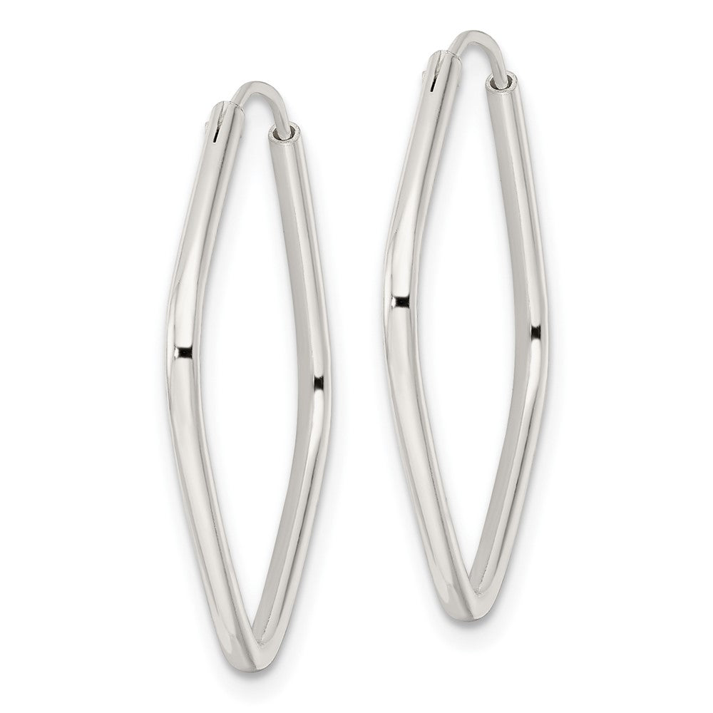 QE15830 Sterling Silver Polished Endless Square Hoop Earrings