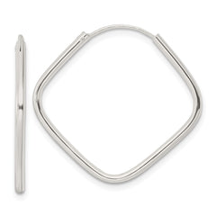 QE15830 Sterling Silver Polished Endless Square Hoop Earrings
