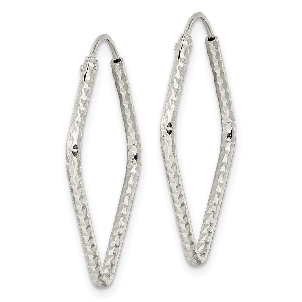 QE15831 Sterling Silver Polished D/C Endless Hoop Earrings
