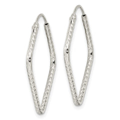 QE15831 Sterling Silver Polished D/C Endless Hoop Earrings