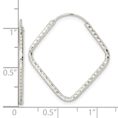 QE15831 Sterling Silver Polished D/C Endless Hoop Earrings