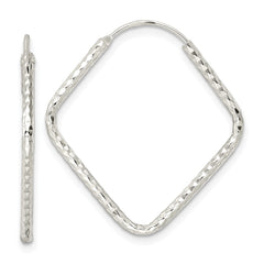 QE15831 Sterling Silver Polished D/C Endless Hoop Earrings