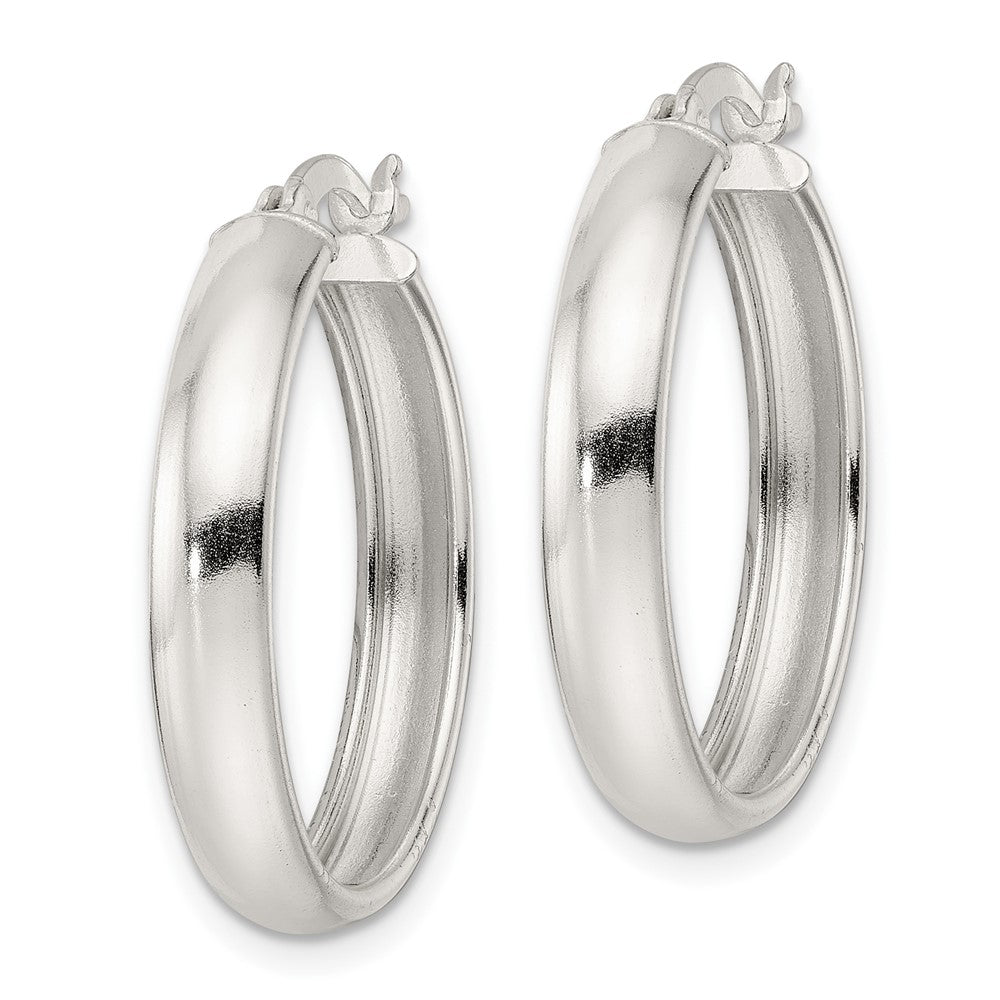 QE15860 Sterling Silver Polished Hoop Earrings