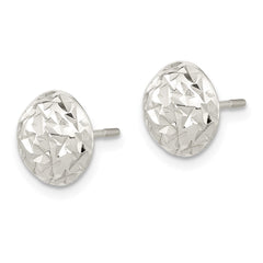 QE15997 Sterling Silver Polished D/C Textured Post Earrings
