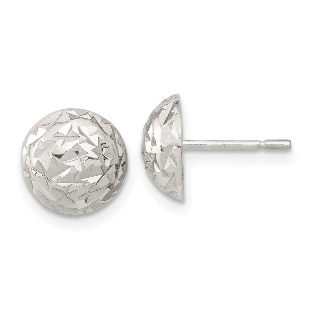 QE15997 Sterling Silver Polished D/C Textured Post Earrings