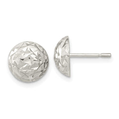 QE15997 Sterling Silver Polished D/C Textured Post Earrings