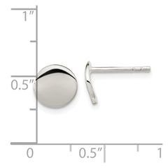 QE16000 Sterling Silver Polished Flat Circle Post Earrings