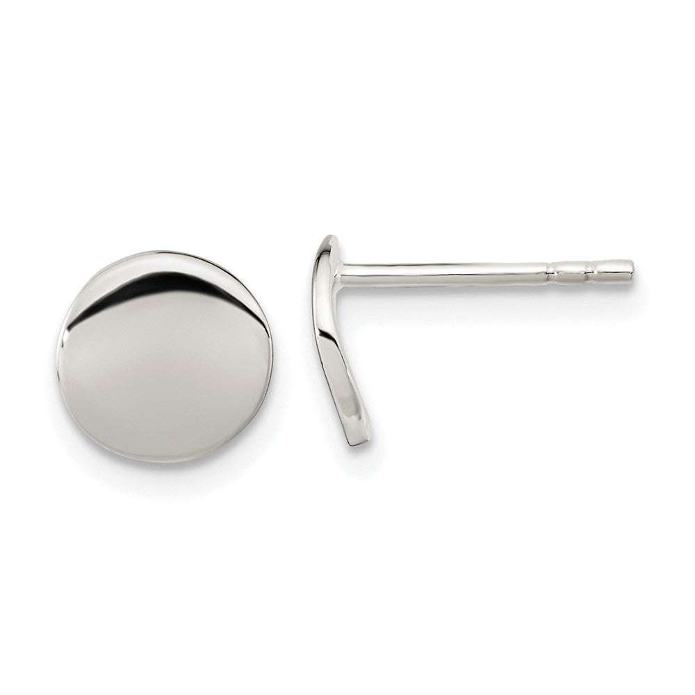 QE16000 Sterling Silver Polished Flat Circle Post Earrings