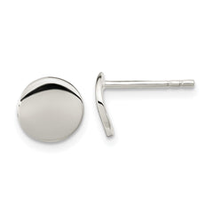 QE16000 Sterling Silver Polished Flat Circle Post Earrings