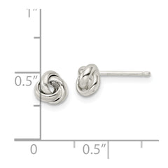 QE16419 Sterling Silver Polished Love Knot Post Earrings