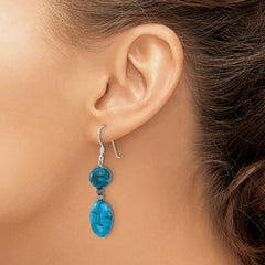 QE16679 Sterling Silver Hematite, Howlite, Jasper, Crystal Earrings