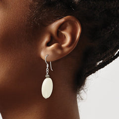 QE16698 Sterling Silver Mother of Pearl and Crystal Dangle Earrings