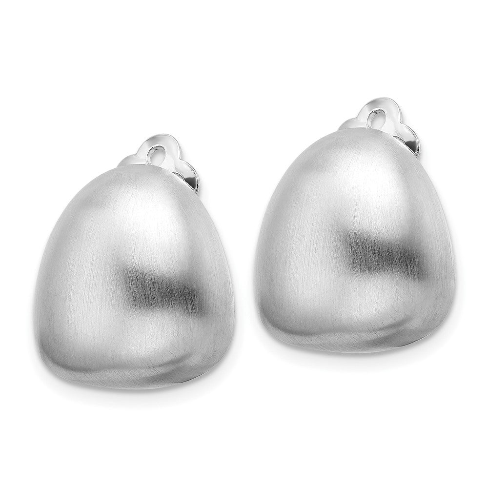QE16927 Sterling Silver Rhodium-plated Satin Non-Pierced Earrings